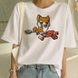 Cartoon Kawaii Shiba Inu Harajuku Cotton Loose T-Shirt