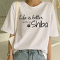Cartoon Kawaii Shiba Inu Harajuku Cotton Loose T-Shirt