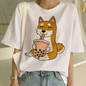Cartoon Kawaii Shiba Inu Harajuku Cotton Loose T-Shirt