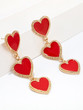 Fringed Heart Shaped Drop Earrings Accessories