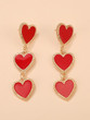 Fringed Heart Shaped Drop Earrings Accessories