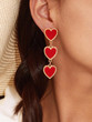 Fringed Heart Shaped Drop Earrings Accessories
