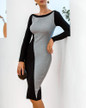 Contrast Color Bodycon Jumper Dress