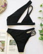 Solid One Shoulder Bandage Bikini Set