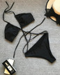 Solid Color Sexy Bandage Bikini Swimsuit