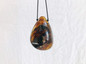 Large Amber Drop Pendant on a Silk Cord