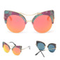 Round Cat Eye Color Mirror Lens Sunglasses