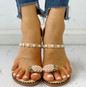 Women Flats Flip Flops Flowers Pearl
