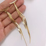 Vintage Gold Color Bar Long Thread Tassel Drop Earrings for Women Glossy Arc Geometric Korean Earring Fashion Jewelry 2020 New