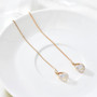 Vintage Gold Color Bar Long Thread Tassel Drop Earrings for Women Glossy Arc Geometric Korean Earring Fashion Jewelry 2020 New