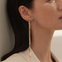 Vintage Gold Color Bar Long Thread Tassel Drop Earrings for Women Glossy Arc Geometric Korean Earring Fashion Jewelry 2020 New