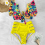 Double Shoulder Ruffle Bikini Suit