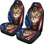 Kitty with USA Flag Car Seat Covers