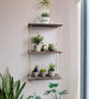 Decorative Wall Hanging Shelf, 3 Tier Jute  Rope Floating Shelves Distressed Wood