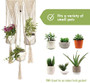 Macrame Plant Hanger 3 pots, Handmade Hanging Curtain Plant Holder and Herb Grower Natural Cotton Rope