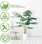 Artificial Monstera Deliciosa Tree 37" Fake Tropical Palm Plant, Perfect Faux Swiss Cheese Plants in Pot for Indoor Outdoor House Home Office Garden Modern Decoration Housewarming Gift,2 Pack
