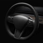 3Pcs Genuine Carbon Fiber Steering Wheel Fascia for Model 3 (Gloss)