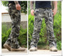 Tactical Pants Army Male Camo Jogger Plus Size Cotton Trousers Many Pocket Zip Military Style Camouflage Black Men's Cargo Pants