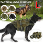 Waterproof Military Tactical Dog Clothes Harness Working Dog Vest Nylon Bungee Leash Lead  Training Running For Medium Large Dog