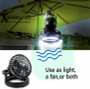 2 In 1 Portable LED Camping Lantern With 18 LED Flashlight Ceiling Fan For Tent, Outdoor, Hiking, Fishing, Outages and Emergencies.