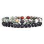 2Pcs/Set Couples Distance Bracelets male Black Lava Stone Beads bracelet