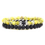 2Pcs/Set Couples Distance Bracelets male Black Lava Stone Beads bracelet