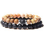 2Pcs/Set Couples Distance Bracelets male Black Lava Stone Beads bracelet