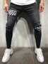 Gradient Color Ripped Jeans Men Casual Slim Fit Mens Skinny Jeans