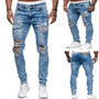 Gradient Color Ripped Jeans Men Casual Slim Fit Mens Skinny Jeans