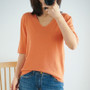 Short Sleeve V-Neck Sweater