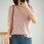 Short Sleeve V-Neck Sweater