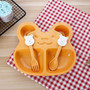 3ps/set Cartoon bear kids dishes wheat straw baby training bowl set children's tableware set kids dinner plates