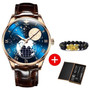 Moon Phase watch Men Mechanical wristwatches Automatic OUPINKE Classic Luxury Waterproof Sapphire watches Relogio Masculino