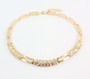 Gold Color CZ Crystal Necklace Earring Ring Bracelet Jewelries Set