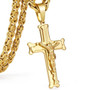 Gold Silver Tone Stainless Steel Christs Jesus Cross Pendant Necklace