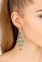 Gold & Blue Topaz Gemstone Cascade Drop Earrings, November Birthstone