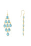 Gold & Blue Topaz Gemstone Cascade Drop Earrings, November Birthstone