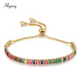 Fashion Round Cubic Zirconia Tennis Bracelet For Women Adjustable Gold Silver Color Crystal Bracelets/Bangle Wedding Jewelry