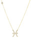 Zodiac Star Sign Pendant Necklace 22ct Gold, Pisces