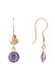 Circle & Hammer Rosegold & Amethyst Earrings, February Birthstone