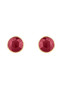 Medium Circle Garnet & Gold Stud Earrings, January Birthstone