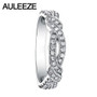 Round Cut Natural Real Diamond Split Shank Ladies Band Certified 14K White Gold Engagement Wedding Anniversary 585 Gold Ring