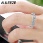 Round Cut Natural Real Diamond Split Shank Ladies Band Certified 14K White Gold Engagement Wedding Anniversary 585 Gold Ring