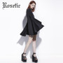 Rosetic Gothic Mini Dress Halloween Black Women Flare Sleeve Autumn Casual Dress Goth Fashion Witch Vampire Gothics Mini Dress