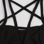 Rosetic Gothic Sexy Bandage Dress Black A-Line Pentagram Straps Hollow Fashion Waist Slim Sleeveless Gothic Party Summer Dresses