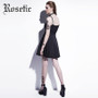Rosetic Gothic Sexy Bandage Dress Black A-Line Pentagram Straps Hollow Fashion Waist Slim Sleeveless Gothic Party Summer Dresses
