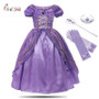 MUABABY Girls Princess Rapunzel Dress Costume Children Deluxe Tangled Dress up Clothing Kids Girl Part Dress Halloween Birthday