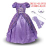 MUABABY Girls Princess Rapunzel Dress Costume Children Deluxe Tangled Dress up Clothing Kids Girl Part Dress Halloween Birthday