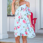 2018 Summer Dress Women Fashion Casual Ladies Loose Print Spaghetti Strap Down Flounce Swing Midi Dress