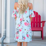 2018 Summer Dress Women Fashion Casual Ladies Loose Print Spaghetti Strap Down Flounce Swing Midi Dress